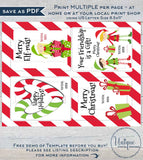 Candy cane Christmas Classroom Favors Tag, Kids Editable Christmas Thank You Cards, Printable Custom Teachers  diy