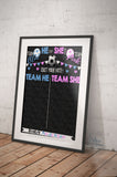 Gender Reveal Cast Vote Sign, Soccer Baby Board He or She Chalkboard What will Baby Custom Printable   Digital