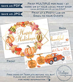 Printable Rodan and Happy Holiday Cards, Editable Fall Thanksgiving MLM Skincare Scratch Off, Thanks Preferred Customer Gift INSTANT ACCESS