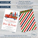 Editable Holiday Drive by Invitation, Neighborhood Christmas Invite, Year we All Stayed Gnome Block Party, Toy Drive Fundraiser Gift INSTANT