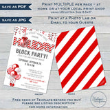 Holiday Block Party Invitation, Editable Street Party Invite, Winter Neighborhood Christmas Party Flyer, Backyard BBQ hoa Printable INSTANT