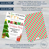 Christmas Pajama Party Invitations, Adult Christmas Invite, Editable Tree isn't only thing getting Lit, Holiday Printable White INSTANT