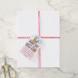 Printed Easter Bunny Bait Gift Tag, Easter Basket Favor Tag, Pink, Set of 10