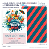 End of Summer Splash Bash party invite editable template in Canva