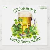 Printed Personalized Home Brew St Patricks Day Beer Label, St Paddy’s Day Green Beer Tag, Set of 6