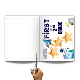 Buy Now on Amazon - Printed Book with First Day of School and Last Day of School signs - Space theme design
