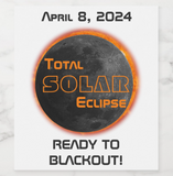 Total Solar Eclipse Wine Labels, Viewing Party for April 8 2024 Solar Eclipse, Moonday