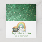 Printed Leprechaun Lure, St Patricks Day Leprechaun Trap Bait Gift Tag, Pot of Gold Favor Tag, Set of 25
