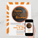 Total Solar Eclipse Invitation, Viewing Party for April 8 2024 Solar Eclipse, Moonday