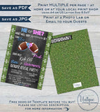 Football Gender Reveal Invitation, Editable Baby Shower Invite, Will Baby Be Team He or She, Touchdown Chalkboard Printable