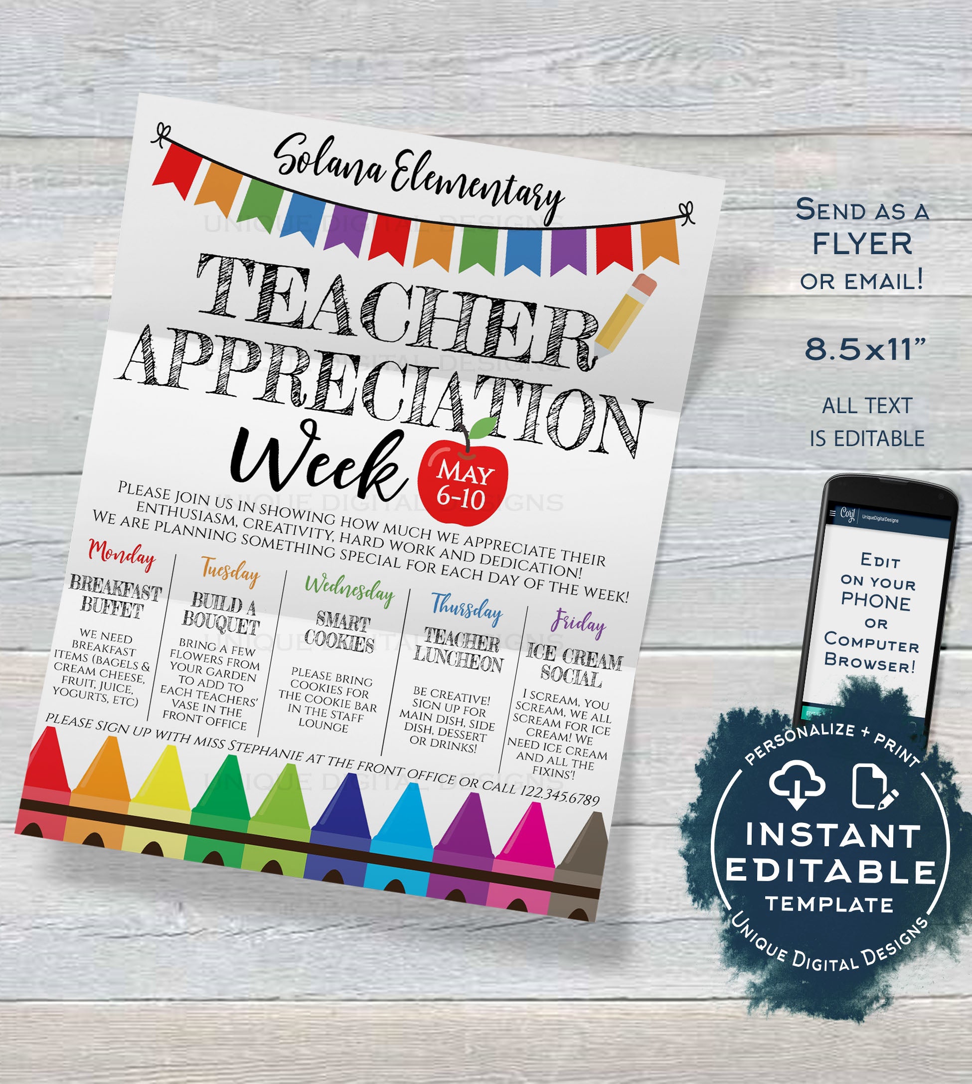 teacher-appreciation-week-invitation-editable-school-staff-appreciati for Free Printable Employee Appreciation Flyer Teacher Appreciation Week Invitation, Editable School Staff Appreciati for Free Printable Employee Appreciation Flyer