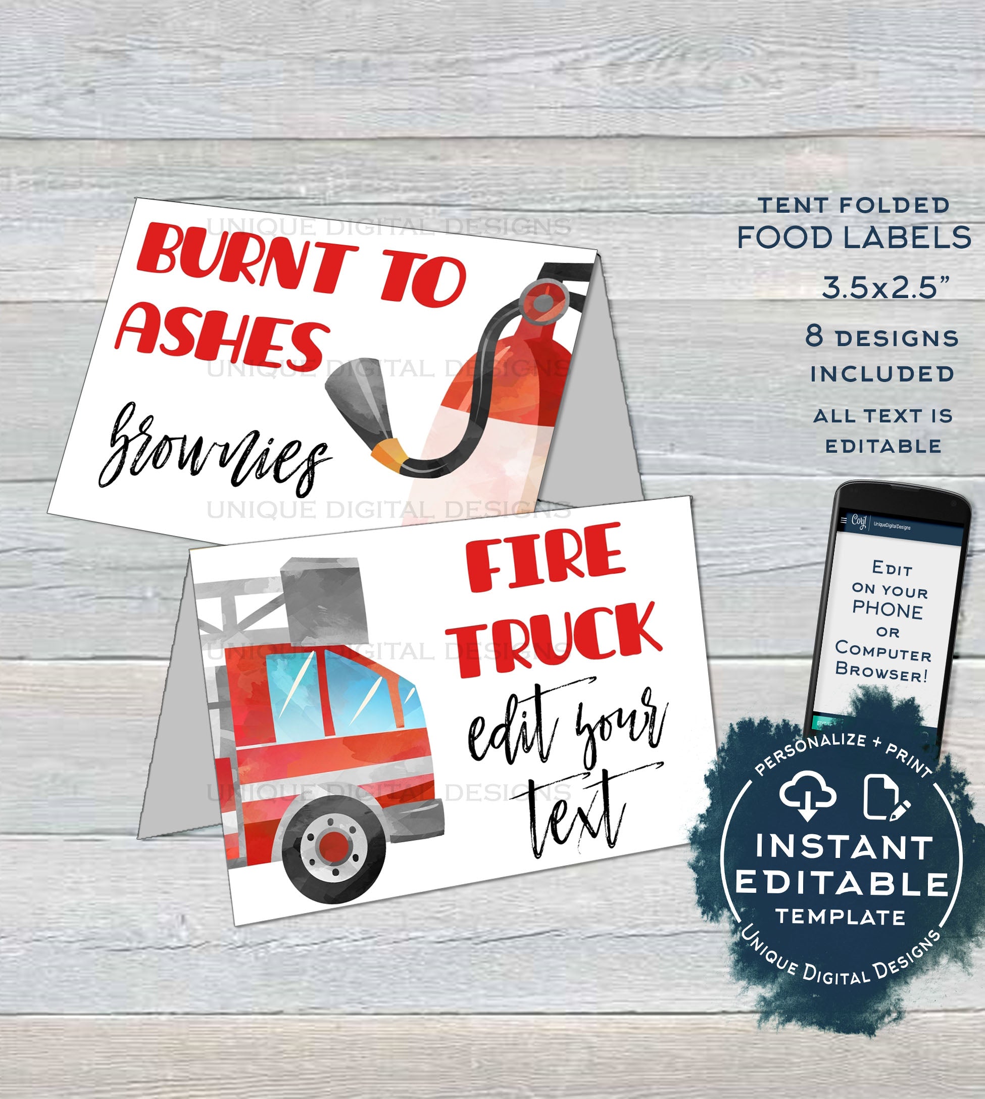 Fire Truck Birthday Decorations, Editable Firefighter Birthday Board, fire-truck-birthday-decorations-editable-firefighter-birthday-board