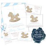 Editable Rustic Baby Shower Invitation Kit, Sweet Baby Girl Elegant Christmas Ornament, Personalized Baby Sprinkle Printable