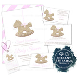 Editable Rustic Baby Boy Shower Invitation Kit, Sweet Baby Elegant Christmas Ornament, Personalized Baby Sprinkle Printable