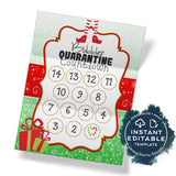 Editable Elf Quarantine Arrival KIT 2020, Elf Welcome Letter Christmas Countdown Calendar - Green Glitter