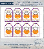 Editable Halloween Favor Tags, Personalized Halloween Tags Trick or Treat Thank You, diy Sweet Birthday Printable Gift Tags