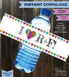 Water Labels Beer Wrap Glitter BBL decorations - Rodan and Fields heart Rodan + Fields I love R+F - Printable Digital File
