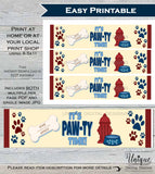 Water Labels Beer Wrap It's Pawty Time decorations- Thank You- Printable Digital File
