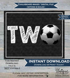 Two Soccer Sign Second Birthday Soccer Theme Chalkboard Soccer Party Sign Decoration Digital Printable Poster
