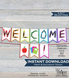 Back to School Welcome decoration Teachers classroom Pennant Flags Welcome to the Class Party banner Printable Digital File