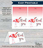 Lets Flamingle Thank You Card, Flamingo Birthday, Pink Flamingo Thank You, Thanks Folded Card, Printable Birthday Party  A1