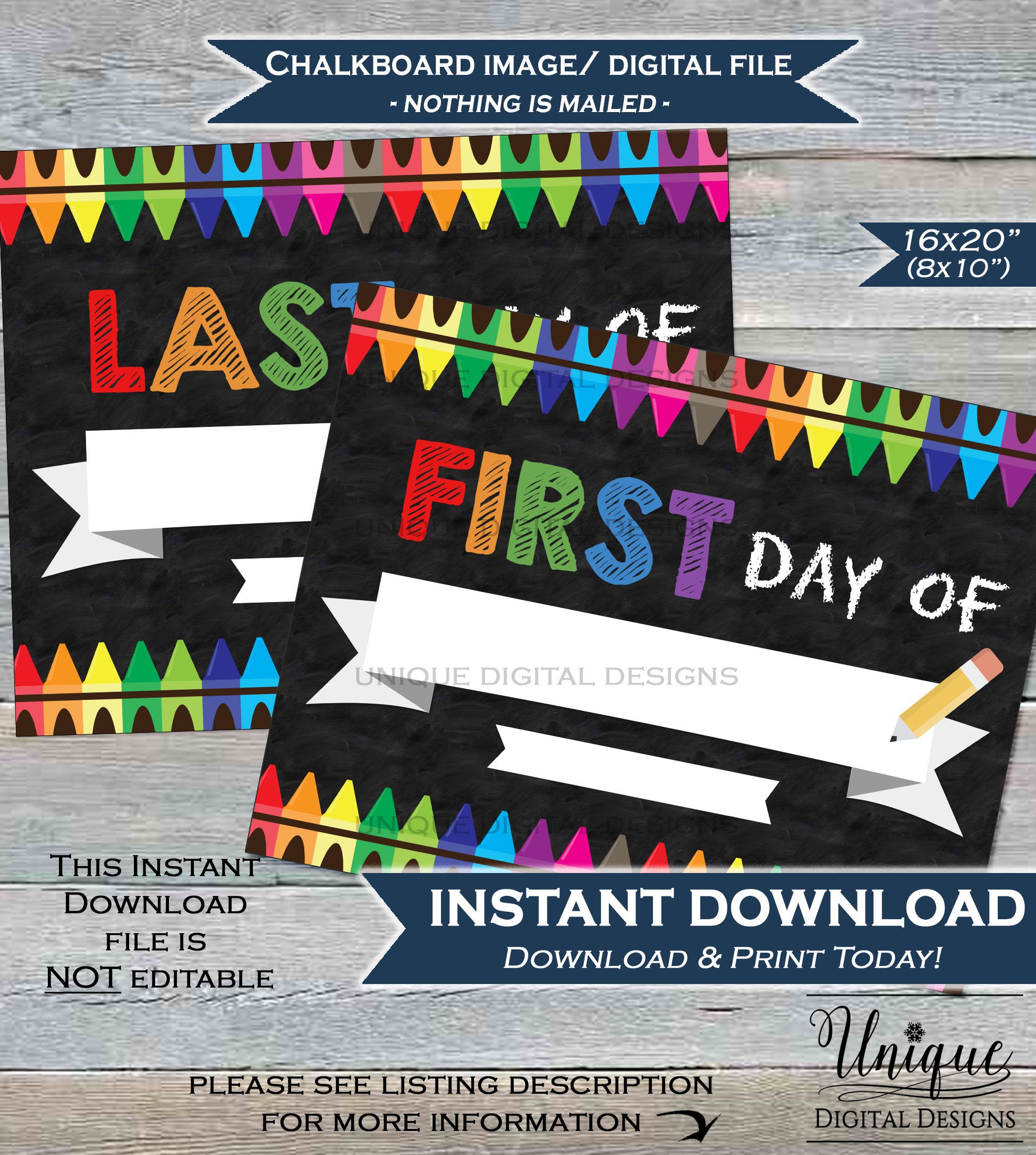 Last Day of School Free Printable Chalkboards