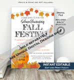 Barn Open House Flyer, Editable Fall Festival Fundraiser Invitation, Fall Farm Flyer Pumpkin Patch Template, Charity Event INSTANT ACCESS