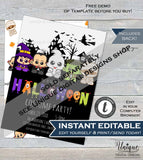 Editable Halloween Birthday Invitation, Electronic Invitation Halloween Wicked Birthday Party diy Digital Smartphone Invite INSTANT DOWNLOAD