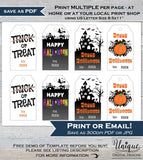Printable Halloween Gift Tags, Kids Editable Halloween Thank you, Halloween Favor Tags, Halloween Labels, Custom