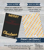 Editable Photo Christmas Card  Printable, Christmas Card with photo, Holiday Cards Photo Greeting, Gold Black