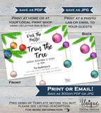 Deck the Halls Christmas Party Invitation, Editable Trim the Tree Holiday Party Invite Decoration Gift Printable Custom