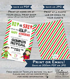 Christmas Gender Reveal Invitation, Editable Christmas Elf Party Invite, Winter Baby Reveal Holiday Party Printable