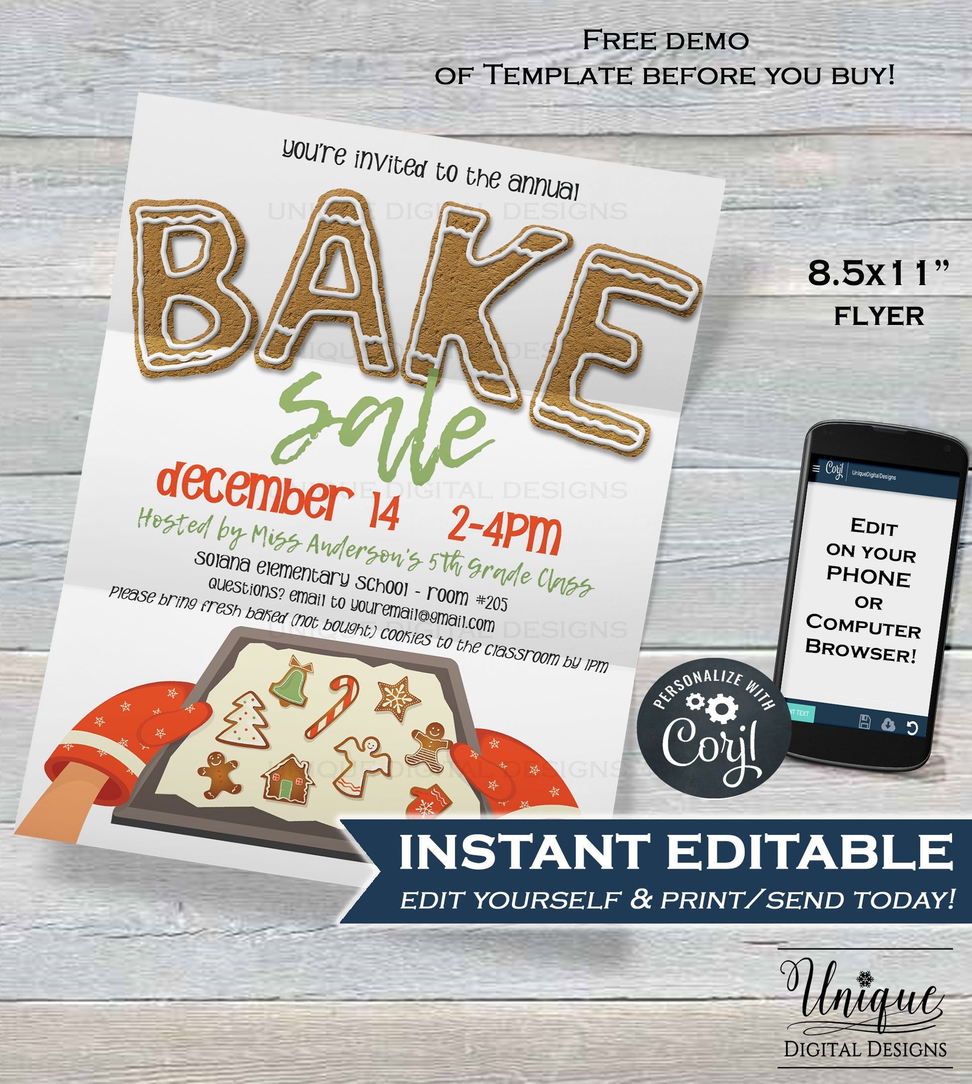 bake-sale-flyer-editable-christmas-invitation-printable-holiday-cook for Free Printable Bake Sale Templates Bake Sale FLYER , Editable Christmas Invitation Printable Holiday Cook for Free Printable Bake Sale Templates