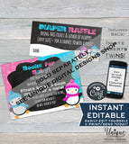 Penguin Baby Shower Invitation, Baby Boy Waddle Baby Be Baby Shower Invite, Editable Winter Baby Shower Chill Printable