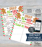 Oh Snap Christmas Gender Reveal Signs, Editable Old Wives Tales + Cast Your Vote Boards - Gingerbread