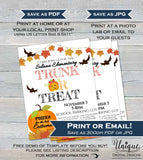 Trunk or Treat Flyer, Editable Halloween Invitation , Kids Church Community School Halloween Event