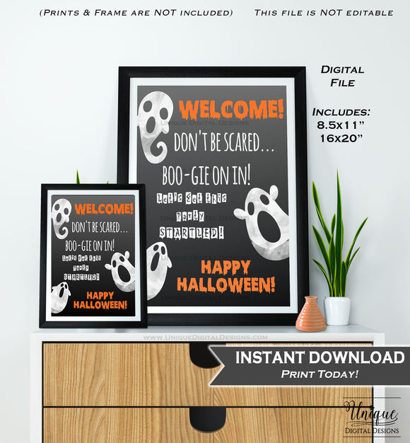 Halloween Welcome Sign, Baby Shower Halloween Party, Adult Birthday Party Decoration, Haunted House Printable