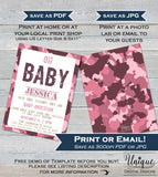Oh Baby Hunting Baby Shower Invitation, Editable Hunting Baby Girl Invite Deer Baby, Printable Hunting Theme, Camo Baby