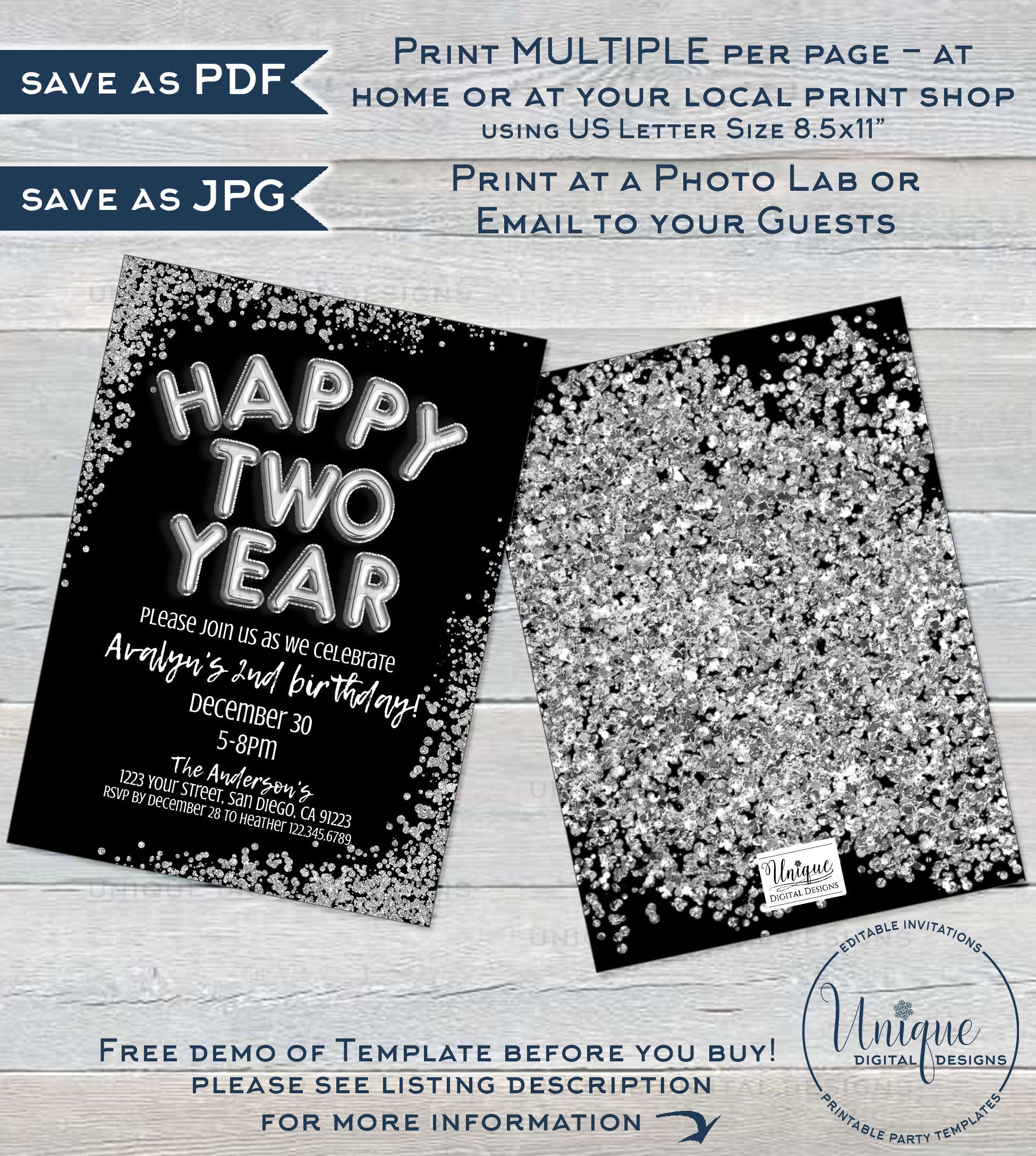 happy-two-year-birthday-invitation-editable-2020-new-years-eve-party for Free Printable New Years Eve Party Invitations Happy Two Year Birthday Invitation, Editable 2020 New Years Eve Party, for Free Printable New Years Eve Party Invitations