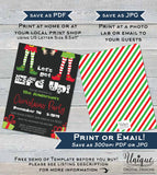 Lets get Elfed Up Invitation, Editable Christmas Party Invitation, Happy Holiday Party Adult Gift Exchange, Printable