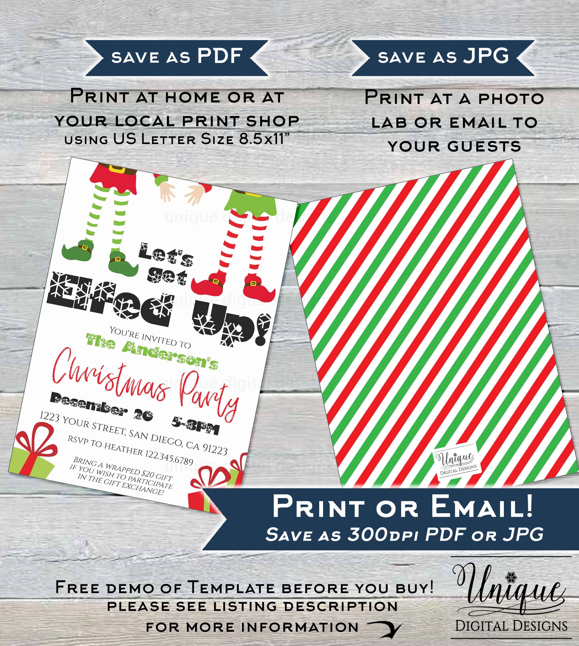 editable-lets-get-elfed-up-invitation-christmas-party-invitation-hap for Free Printable Christmas Sock Exchange Invitation Editable Lets get Elfed Up Invitation, Christmas Party Invitation, Hap for Free Printable Christmas Sock Exchange Invitation