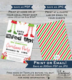Editable Lets get Elfed Up Invitation, Christmas Party Invitation, Happy Holiday Party Adult Gift Exchange, Printable INSTANT ACCESS 5x7