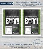 Soccer Chocolate Wrapper , Editable Soccer Theme Baby Shower Decorations, Kick off Custom Baby Boy Printable  1.55oz