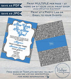 Editable Skincare Printable Invitation, Rodan and Business Launch Party BBL Invite, R F Renew your skin New Years Glitter