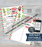 Christmas Gender Reveal Invitation, Editable Christmas Gingerbread Party Invite, Winter Baby Reveal Holiday Printable