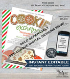 Editable Christmas Party Invitation, Merry Christmas Party Invite, White Elephant Exchange Holiday  Printable