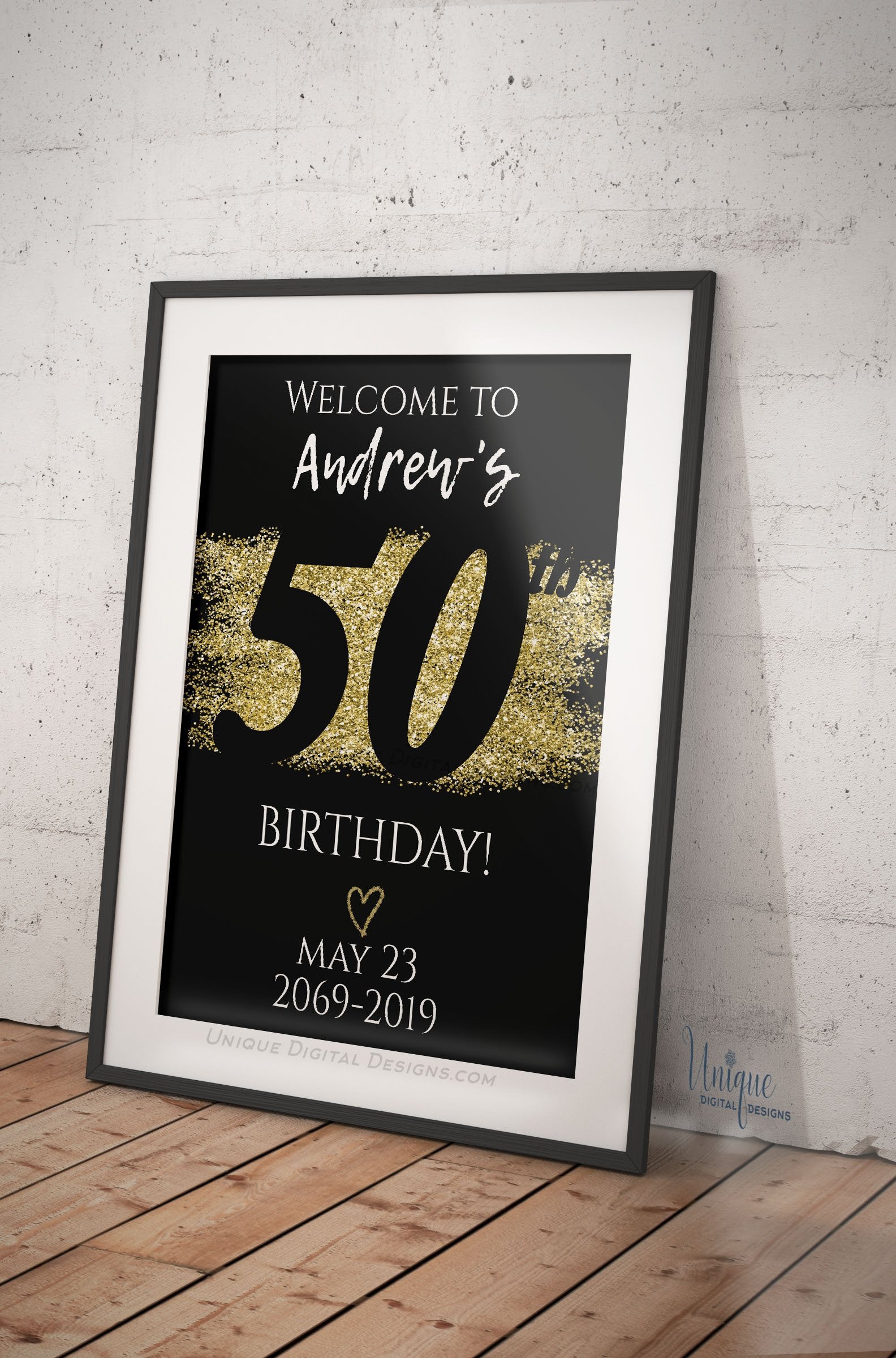 50th Birthday Welcome Sign, ANY Year, Adult Birthday Party Decoration, 50th-birthday-welcome-sign-any-year-adult-birthday-party-decoration