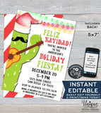 Feliz Navidad Invitation, Editable Holiday Fiesta Invitation, Mexican Christmas Taco bout a Party, Printable