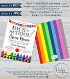 Back to School Open House Invitation Meet your Teacher PTA Invite Crayon School Flyer Digital Printable