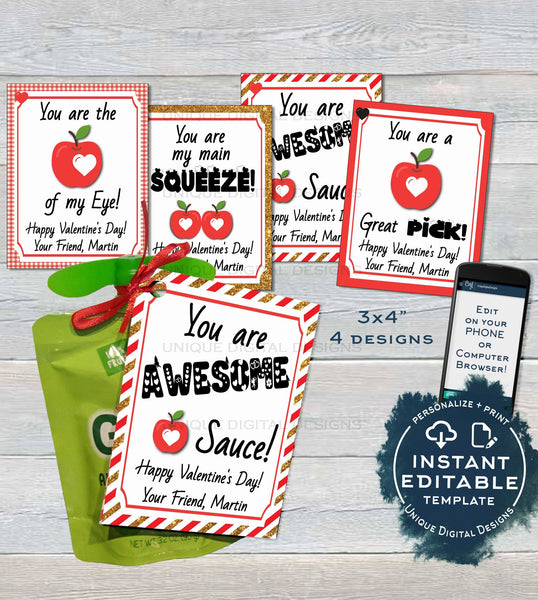 Valentine's Day Gift Bag Tags {FREEBIE} by A is for Apples